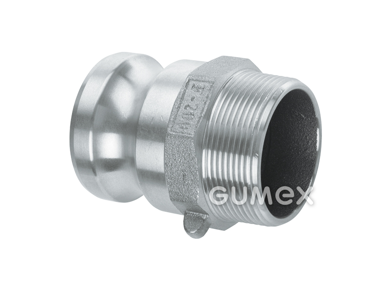 KAMLOK Nipple DN15, Außengewinde BSPT 1/2", 10bar, -30°C/+90°C, Edelstahl, 